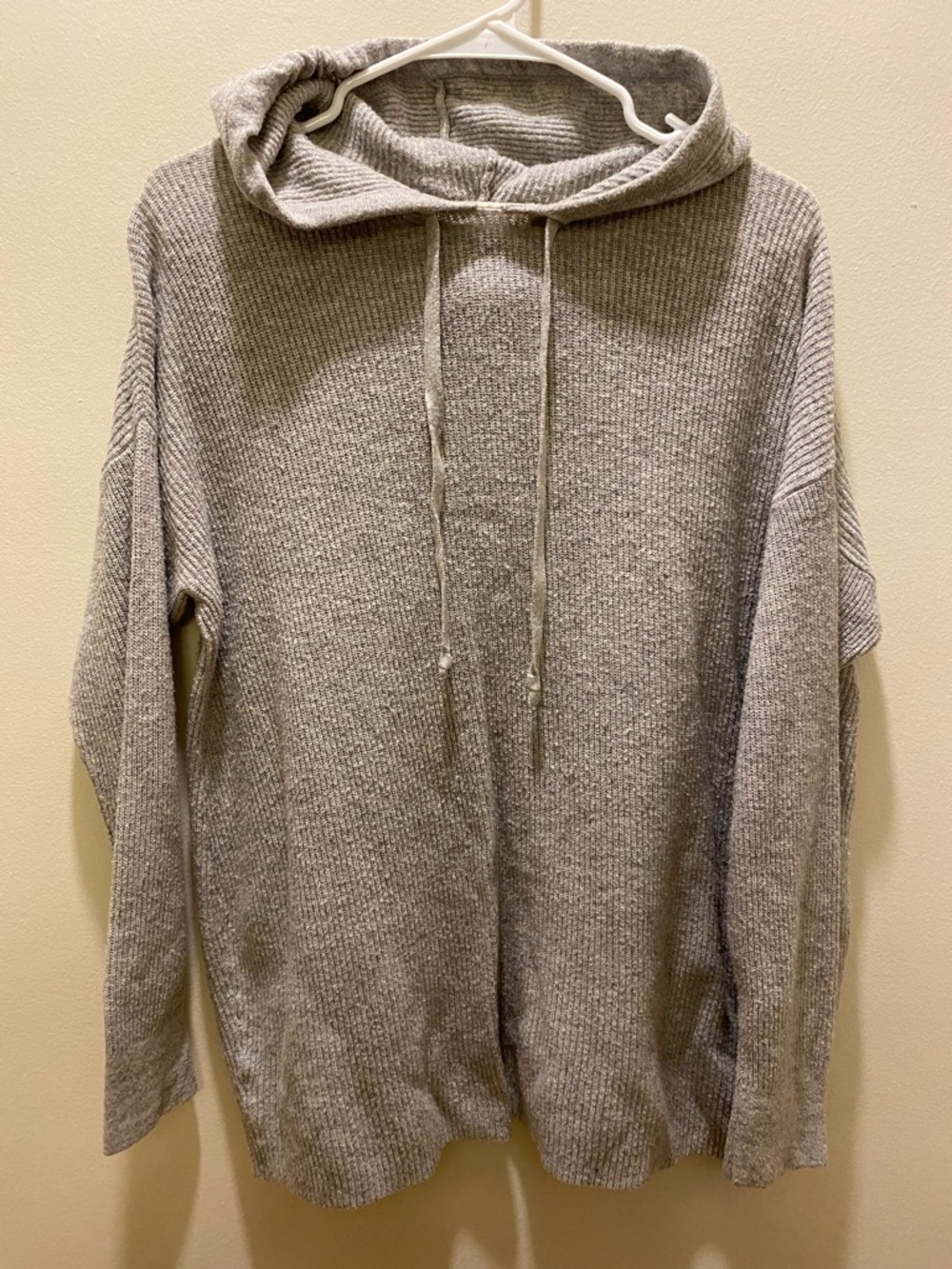 ‼️2 for $15‼️ LOFT Light Gray Ribbed Hoodie Sweater